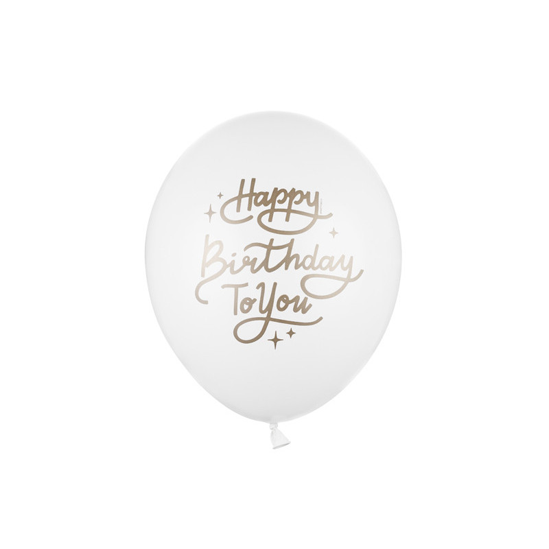 50 stk. Pastel Ren Hvid Fødselsdagsballoner, 30 cm