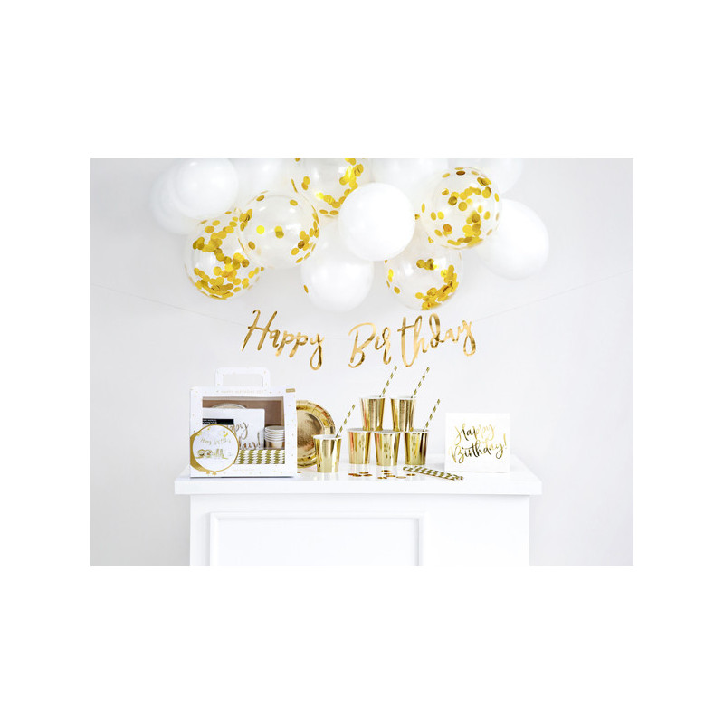 1 sæt Fødselsdag Guld Party Box Dekorationssæt - Alt hvad du skal bruge