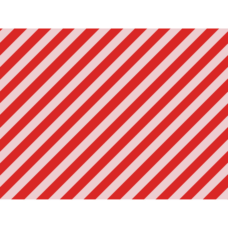 1 stk. Lyserød Stribet Indpakningspapir med Rød Print, 70x200cm