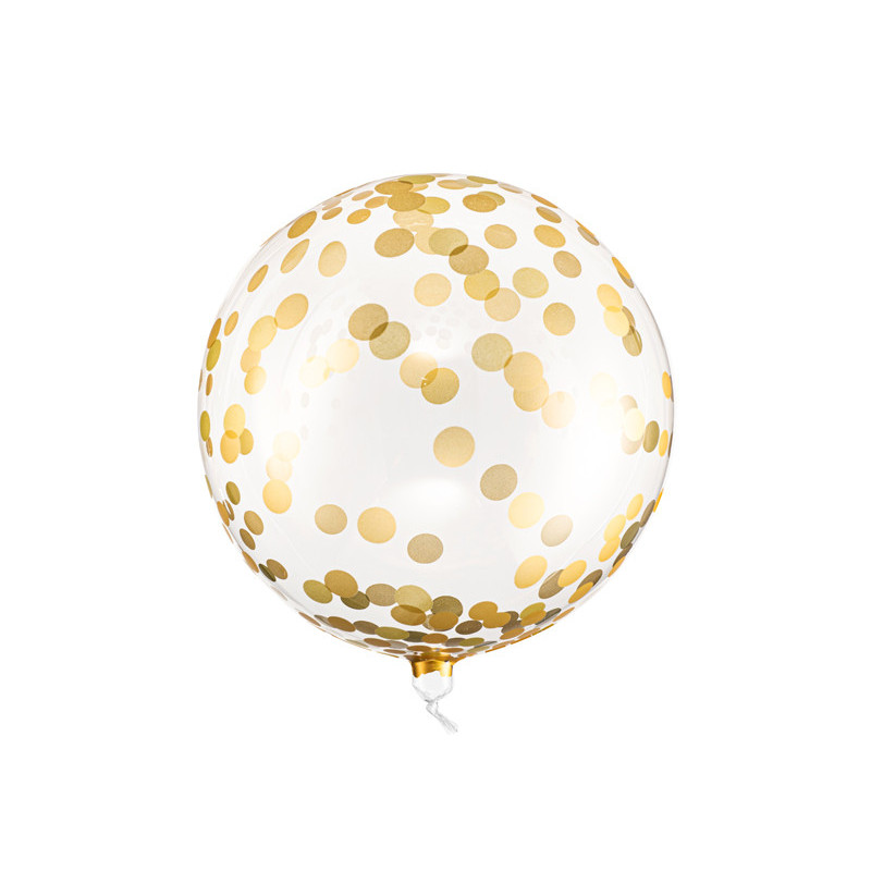 1 stk Kæmpe ballon med Guld konfetti Ø40 cm