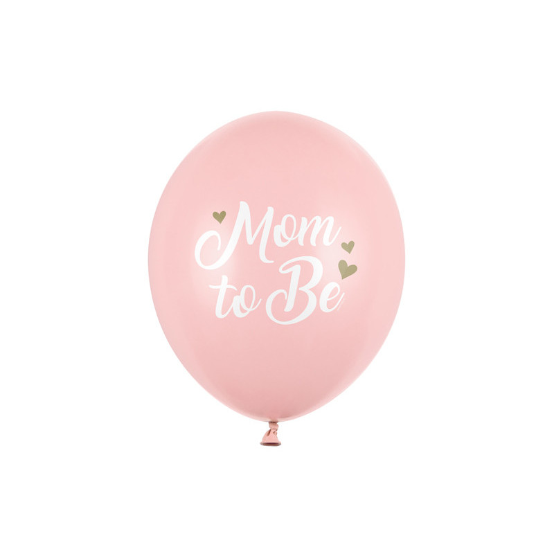 6 stk. Pastelrosa 'Mom to Be' Balloner, 30 cm i Pakke