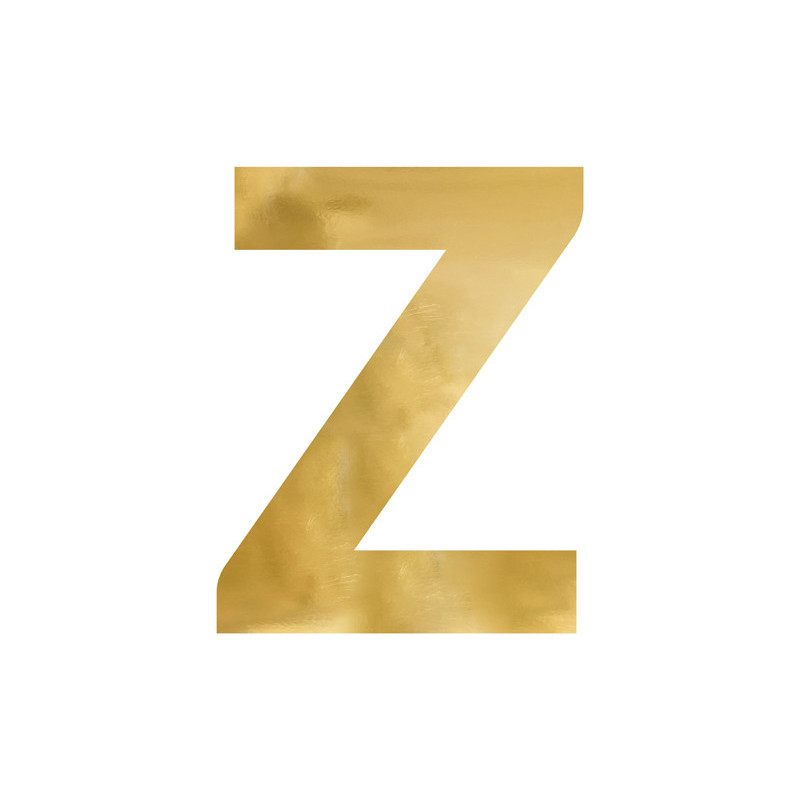 1 stk. Guld Spejlbogstav 'Z' i Slagfast Polystyren, Mål: 47x60 cm