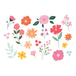 19 stk. Farverige Midlertidige Tatoveringer med Blomster og Kærlighedstema - Mix af Designs 19 stk. Farverige Midlertidige Tatoveringer med Blomster og Kærlighedstema - Mix af Designs