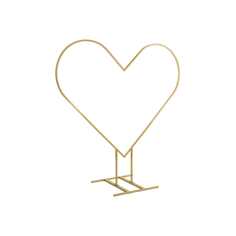 1 stk. Genbrugelige Guld Hjerteformet Baggrundsstativ, 2m, Stabil Konstruktion