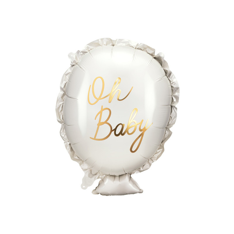 1 stk. Farverig "Oh Baby" Folieballon, 53x69 cm før oppustning