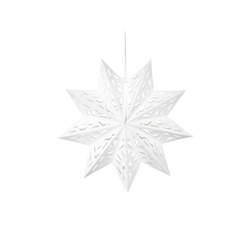 1 stk. Femtakket DIY Papirstjerne i Hvid, 50 cm Diameter