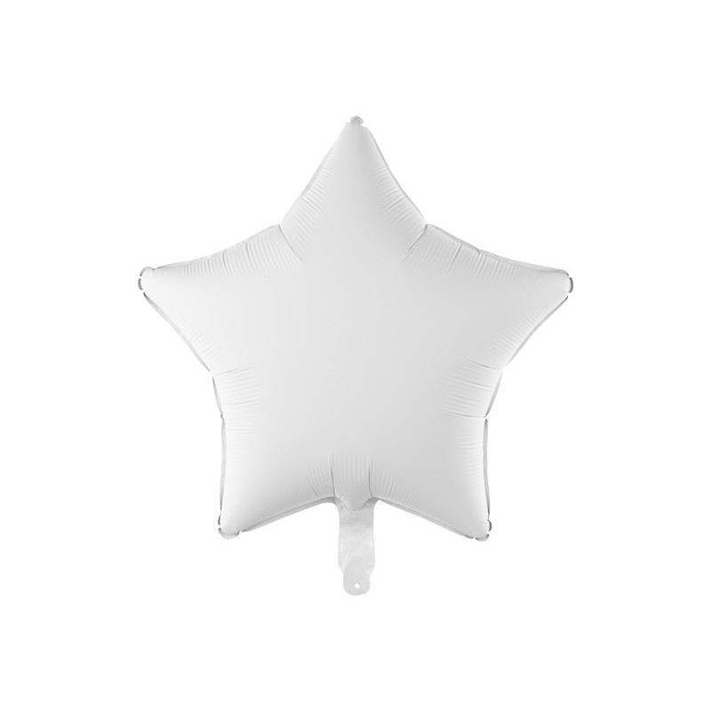 1 stk. Stjerneformet Pastel Folieballon i Hvid, 48cm før oppustning