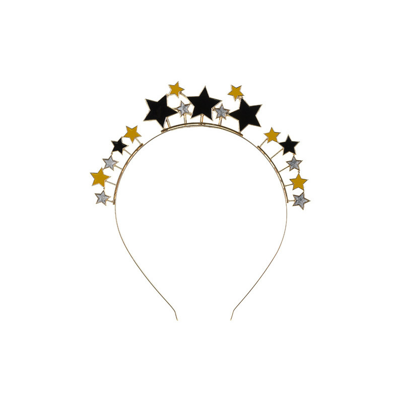 1 stk. Stjerneglitter Hovedbånd i Blandede Farver, Størrelse 17x19.5 cm