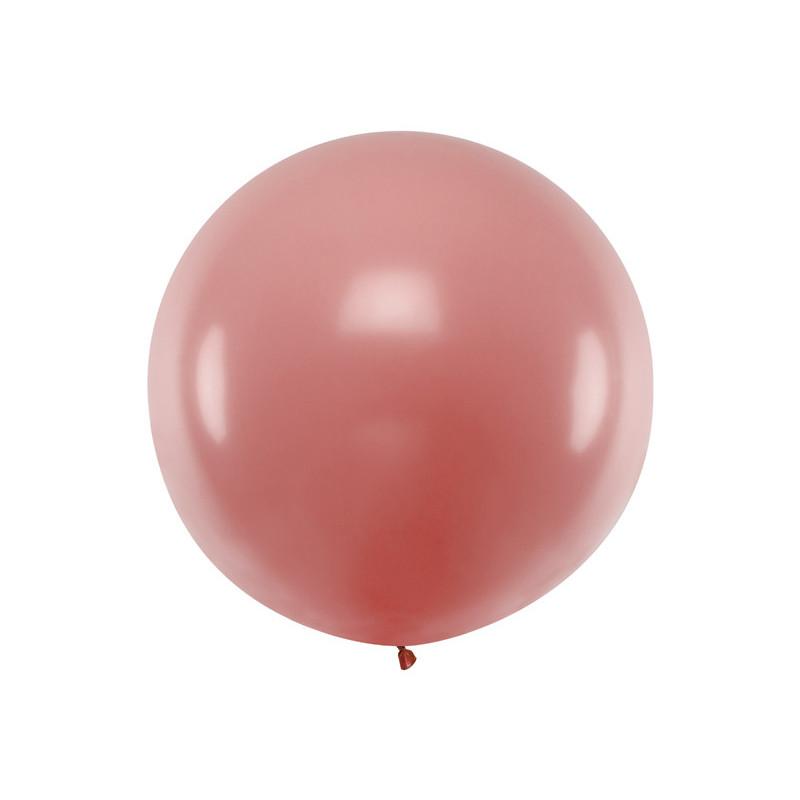 1 stk. Pastel Vildrosa Ballon, Rund med 1 meter diameter