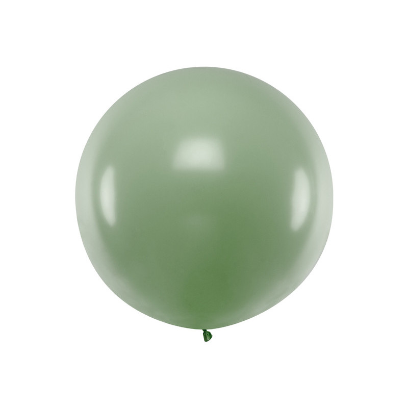 1 stk. Pastel Rosmarin Grøn Ballon, Rund med 1m Diameter