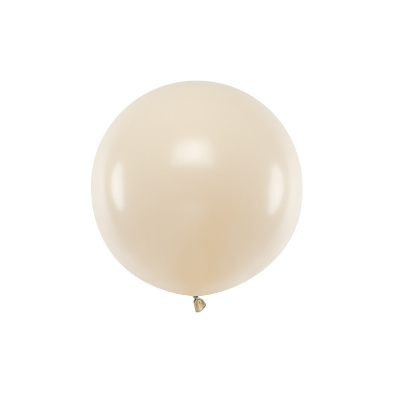 1 stk. Stor Rund Ballon i Nøgenfarve, 60 cm Diameter