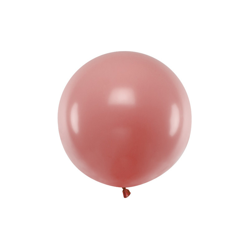 1 stk. Pastel Vildrosa Ballon, Rund Form, 60 cm Diameter