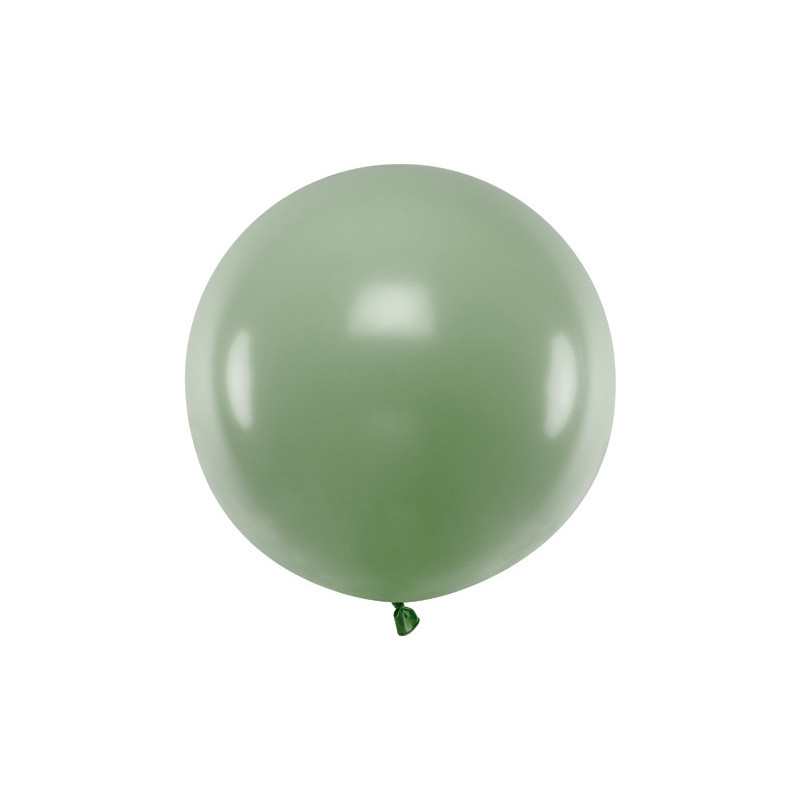 1 stk. Pastel Rosmarin Grøn Rund Ballon, 60 cm Diameter