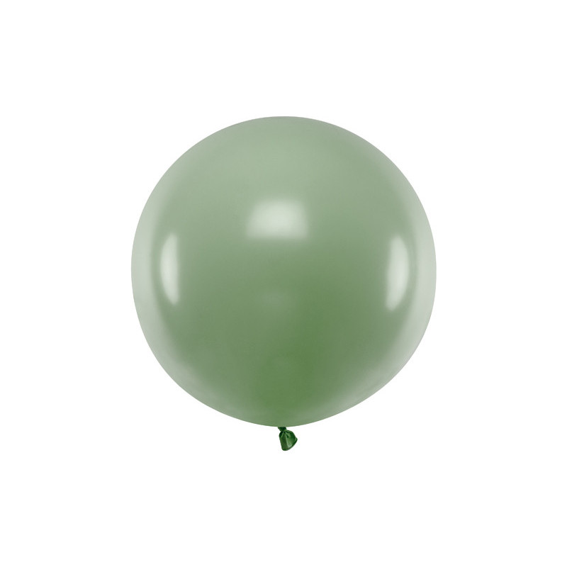 1 Stk. - 60 cm Rund Festballon i Elegant Pastel Rosmarin Grøn Farve