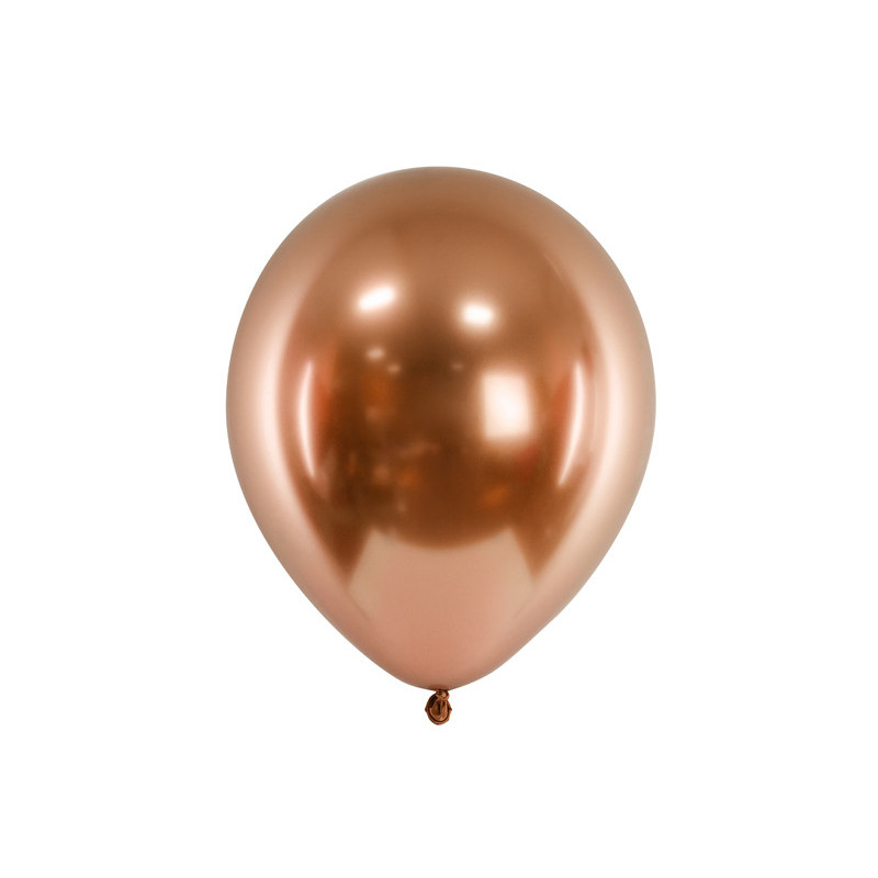 10 stk. Glossy Balloner i Kobberfarve, Diameter 30 cm