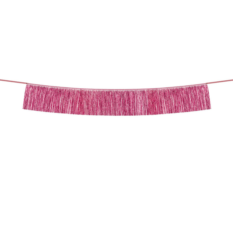 1 stk. Pink Frynseguirlande, 20 cm høj og 135 cm bred