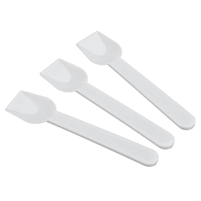 50 stk Isspade i plastik - Hvide Isspader - Et Must for Enhver Isbuffet