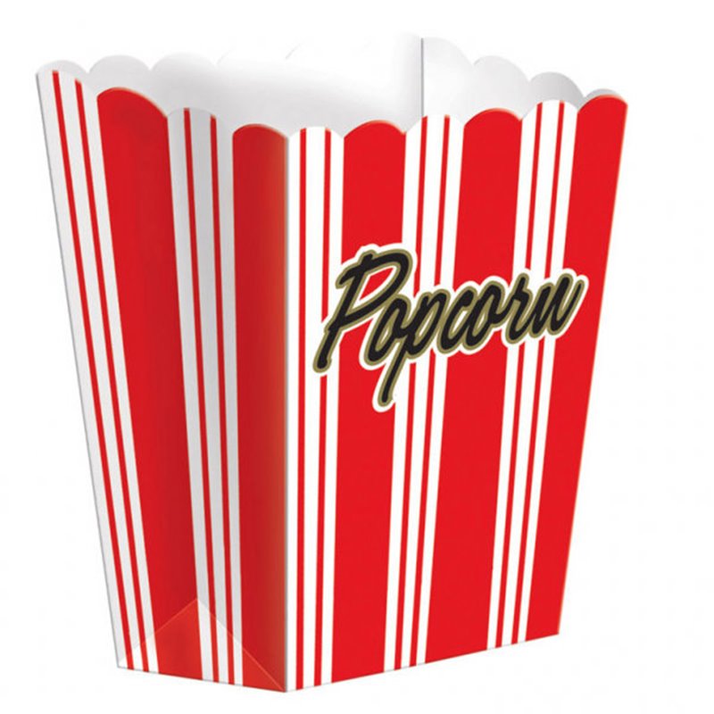 8 stk Popcornbokse i rød og hvid Klassisk Design - Tilføj Ekstra Feststemning til Din Næste Begivenhed