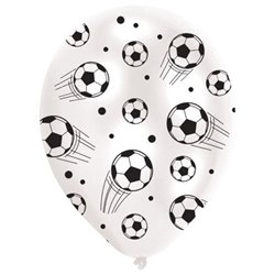 6 stk. Fodbold Latexballoner sort/hvid 27,5 cm – Miljøvenlig Feststemning