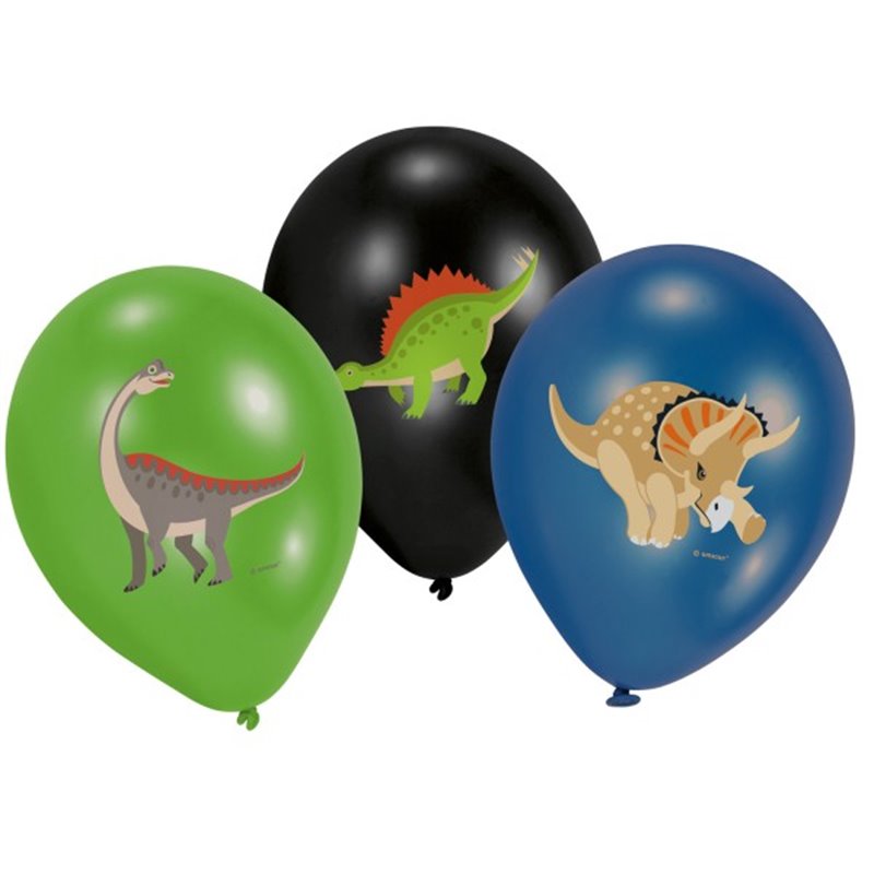 6 Stk. Miljøvenlige Dinosaurer balloner til den Uforglemmelige Fest.