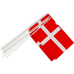 10 stk Dannebrog - Dansk flag på pind A5 - 40 cm 10 stk Dannebrog - Dansk flag på pind A5 - 40 cm