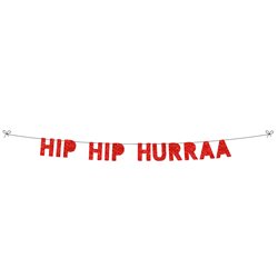 Rød Guirlande Hip Hip Hurra 3 m – Skab magi med glimtende rød glans