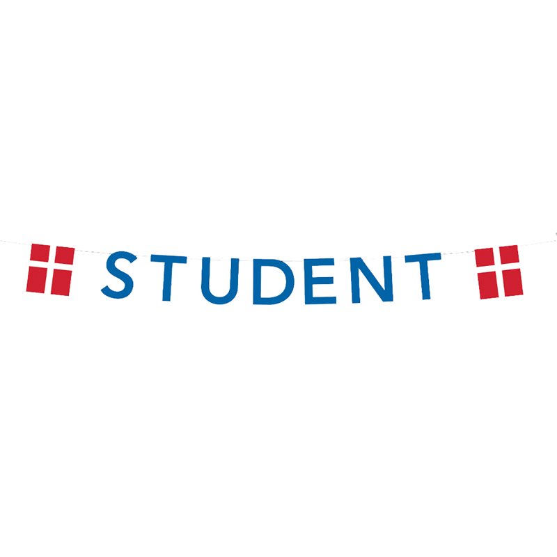 Festlig Student Guirlande med Flag 4 meter -  Blå