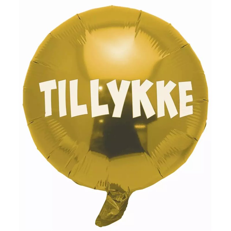 1 stk. Festlig Tillykke Folieballon, 44 cm, Perfekt til Fødselsdage