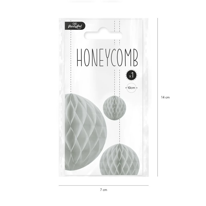 1 stk Honeycomb silkepapirkugle Grå 10 cm - papir bikube 1 stk Honeycomb silkepapirkugle Grå 10 cm - papir bikube
