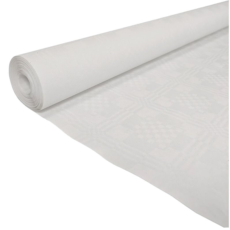 6 m Papirdug Hvid med damaskprægning 120 cm bred