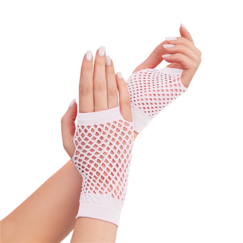 1 sæt Fingerløse Nethandsker  hvid 11 cm handsker