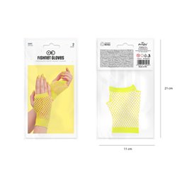 1 sæt Fingerløse Nethandsker Neon gul 11 cm handsker 1 sæt Fingerløse Nethandsker Neon gul 11 cm handsker