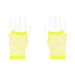 1 sæt Fingerløse Nethandsker Neon gul 11 cm handsker 1 sæt Fingerløse Nethandsker Neon gul 11 cm handsker
