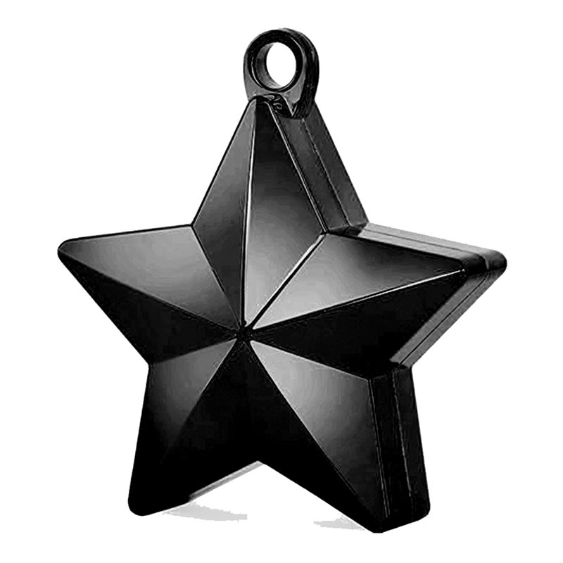 1 stk Ballonvægte Metallic sort stjerne - 150g