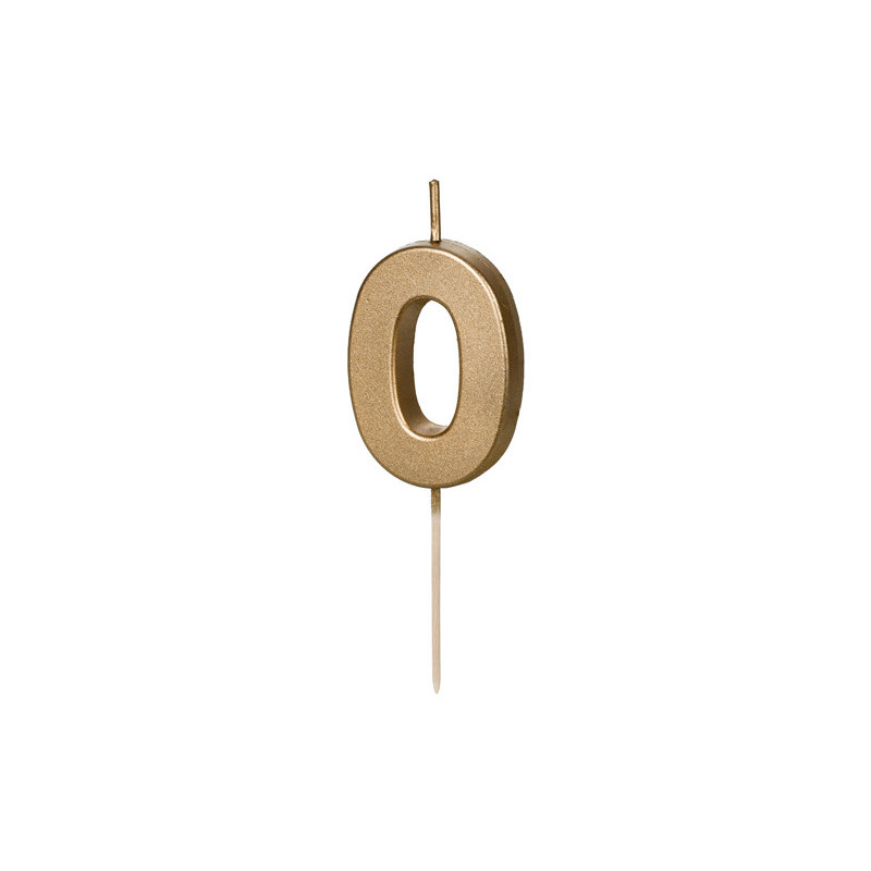 Guld Fødselsdagslys Nummer 0, 4,5 cm - Perfekt til Festlig Fejring