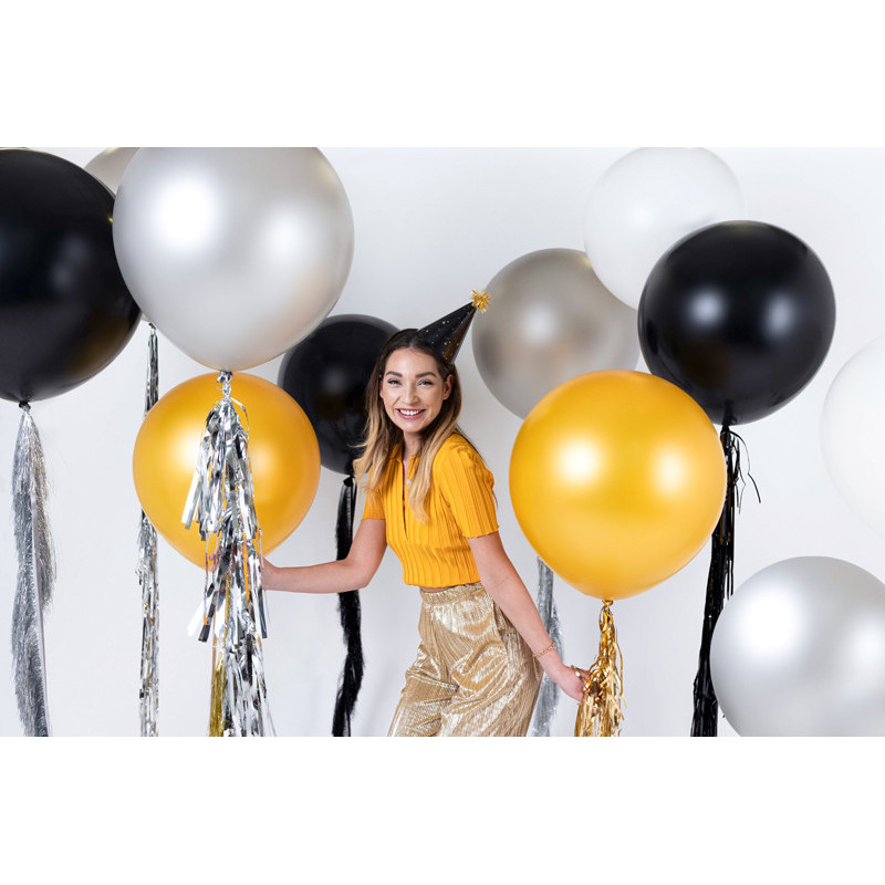 1 Stk. - 60 cm Rund Festballon i Elegant Sort Farve 1 Stk. - 60 cm Rund Festballon i Elegant Sort Farve