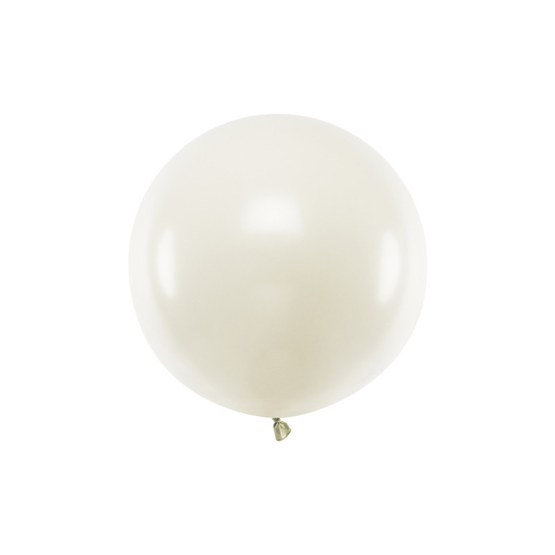 1 Stk. - 60 cm Rund Festballon i Elegant Pastel Lys Creme Farve 1 Stk. - 60 cm Rund Festballon i Elegant Pastel Lys Creme Farve