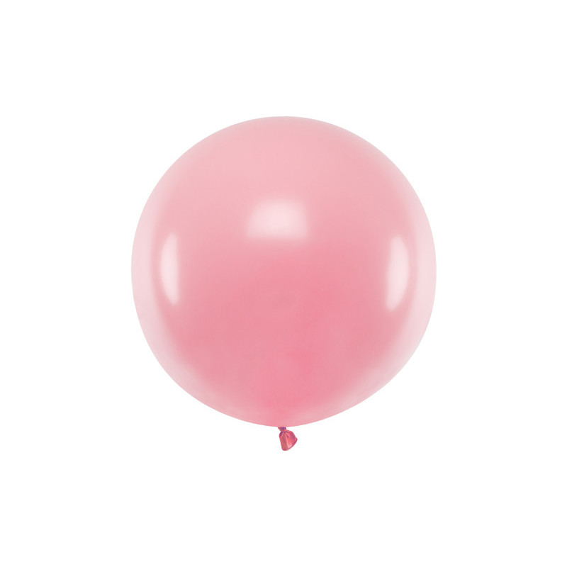 1 Stk. - 60 cm Rund Festballon i Elegant Pastel Baby Lyserød Farve 1 Stk. - 60 cm Rund Festballon i Elegant Pastel Baby Lyserød Farve