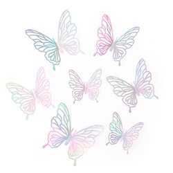 12 stk Holografiske sølv Sommerfugle 3D wallstickers - Når pynt er en del af festen 12 stk Holografiske sølv Sommerfugle 3D wallstickers - Når pynt er en del af festen