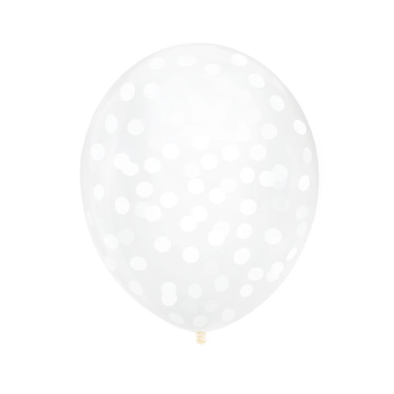 10 stk Konfetti ballon - 12" Gennemsigtige balloner med hvid konfetti