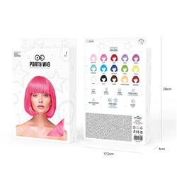 1 stk. Deluxe kort glat Neon pink paryk - Lys op enhver fest 1 stk. Deluxe kort glat Neon pink paryk - Lys op enhver fest