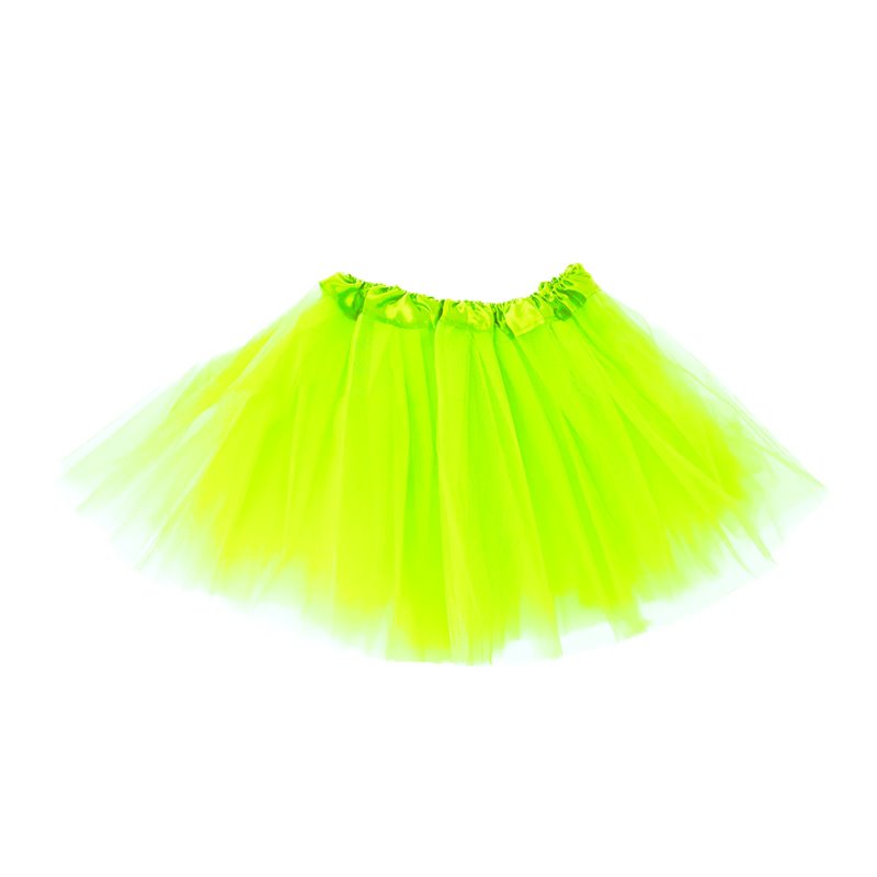 1 stk. Festlig Neon Grøn Tylskørt - Tre-lags, 30 cm, Perfekt til Kostumer og Temafester