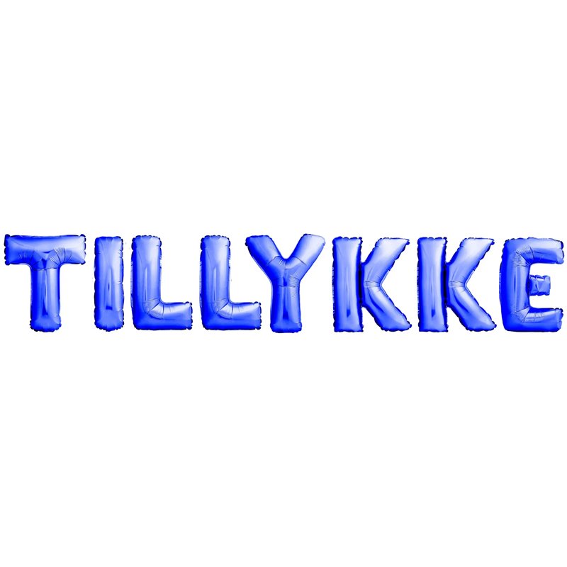 Tillykke - tekst 14" pakket i sæt - Blå