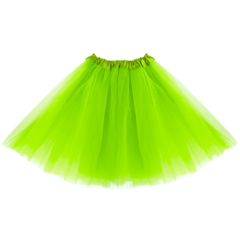 1 stk. Festlig Neon Grøn Tylskørt - Tre-lags, 40 cm, Perfekt til Kostumer og Temafester