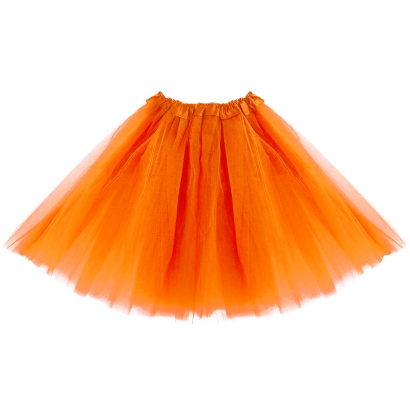 1 stk. Festlig Neon Orange Tylskørt - Tre-lags, 40 cm, Perfekt til Kostumer og Temafester