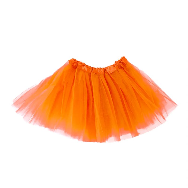 1 stk. Festlig Neon Orange Tylskørt - Tre-lags, 30 cm, Perfekt til Kostumer og Temafester