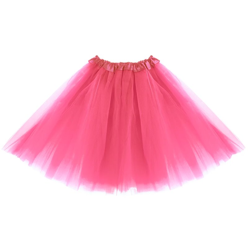1 stk. Festlig Pink Tylskørt - Tre-lags, 40 cm, Perfekt til Kostumer og Temafester