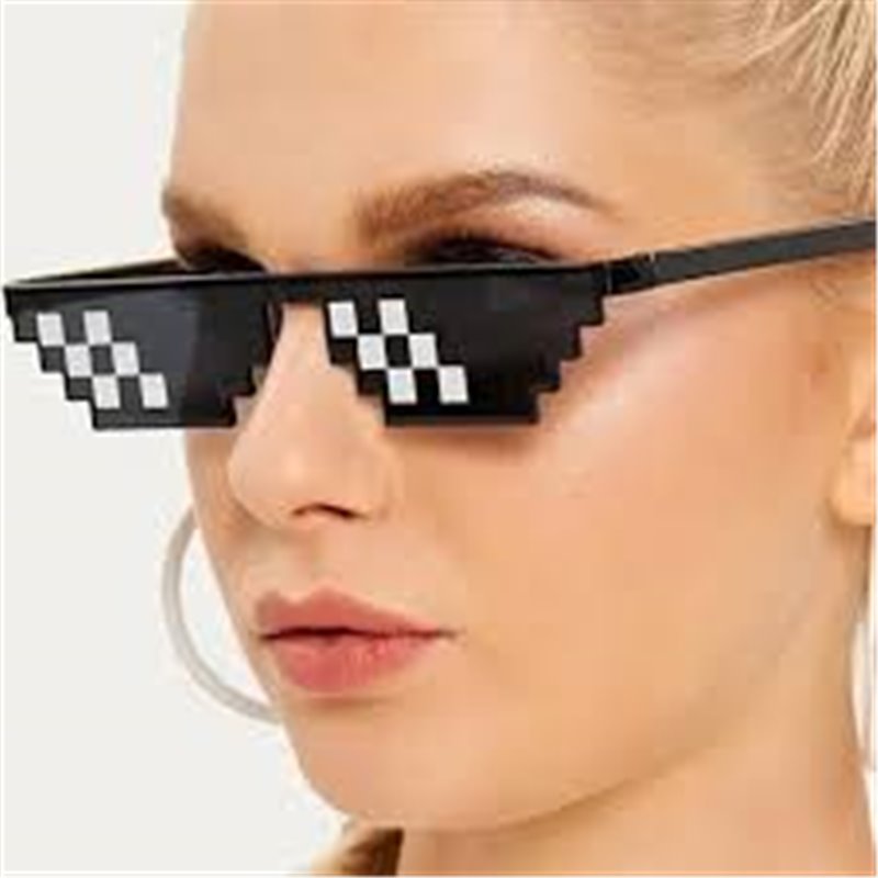 1 stk Pixels briller - Thug Life-Meme sorte solbriller