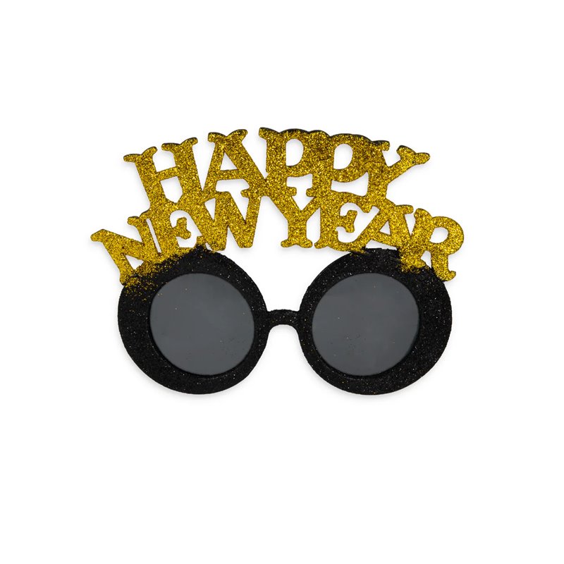 1 stk Happy New Year - Sjove Innovative godt nytårsbriller med glitter