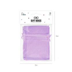 10 stk. Luksuriøse Organza- og Chiffonposer i Lavendel 7x9 cm - Perfekt til Festdekorationer 10 stk. Luksuriøse Organza- og Chiffonposer i Lavendel 7x9 cm - Perfekt til Festdekorationer